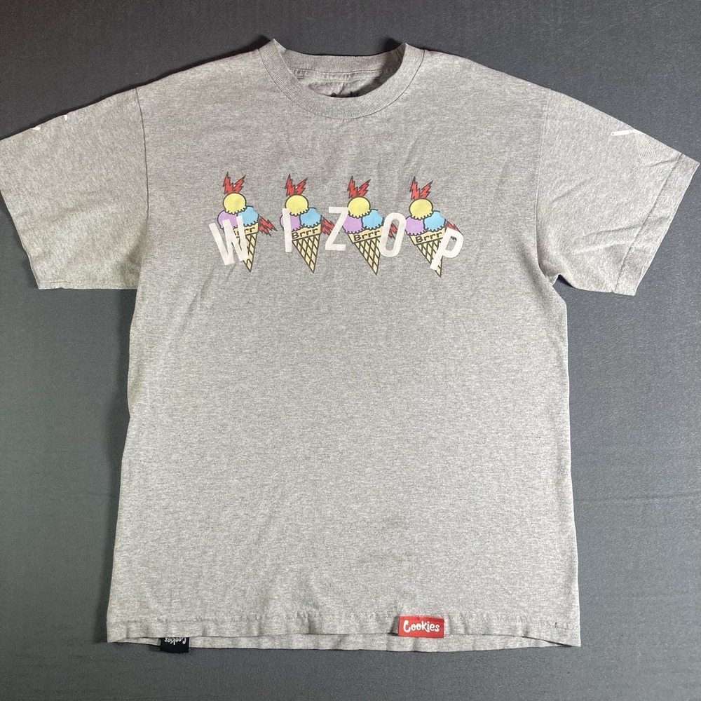 Gucci Mane x Cookies T Shirt Size Men's Medium Ice Cream Wizzop Gray Streetwear